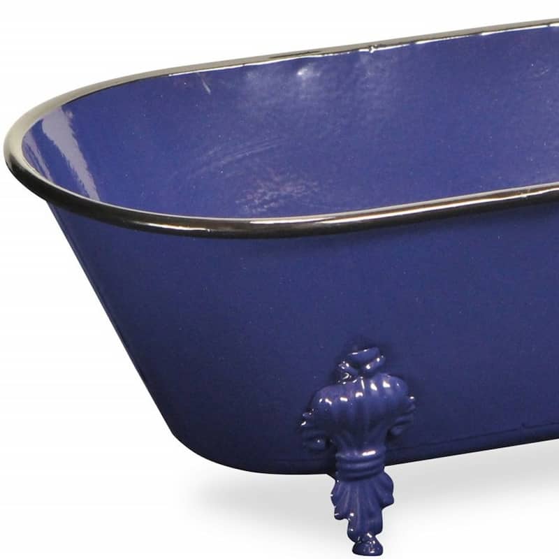 HomeRoots Jumbo Royal Blue Bathtub Decorative Sculpture - 12' X '5' X '6.5
