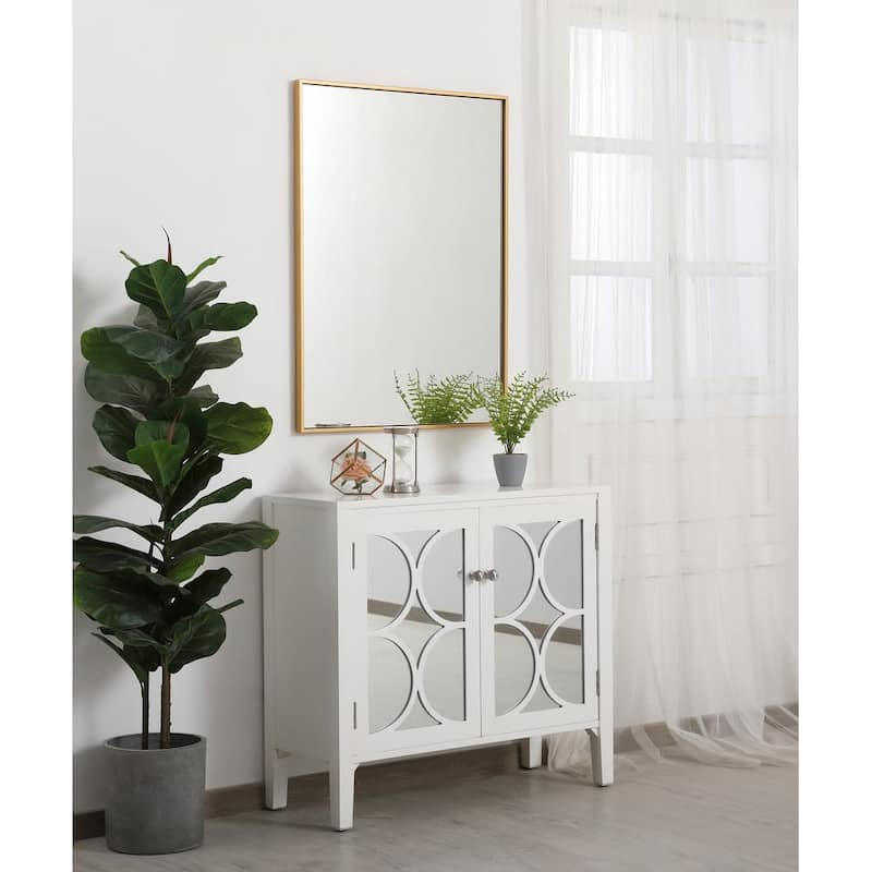 Elegant Lighting Eternity 27" x 36" Rectangular Beveled Metal Framed