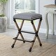 preview thumbnail 1 of 8, Uttermost 23711 Braddock 19" Wide Counter Stool - Navy Blue / Cream Navy Blue / Cream