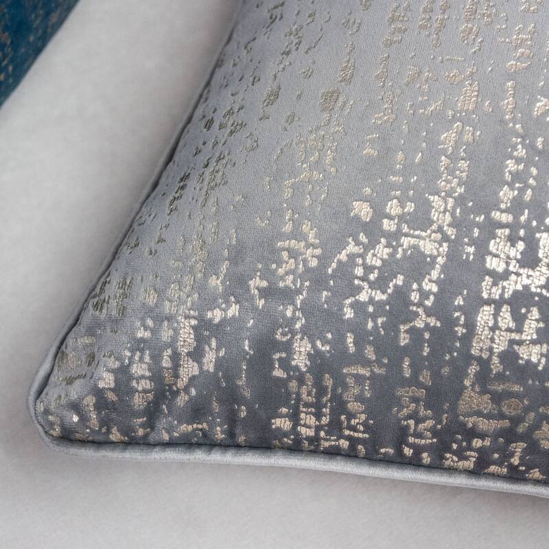 Sandy Velvet with Print 20" Square Decorative Throw Pillow 2PK