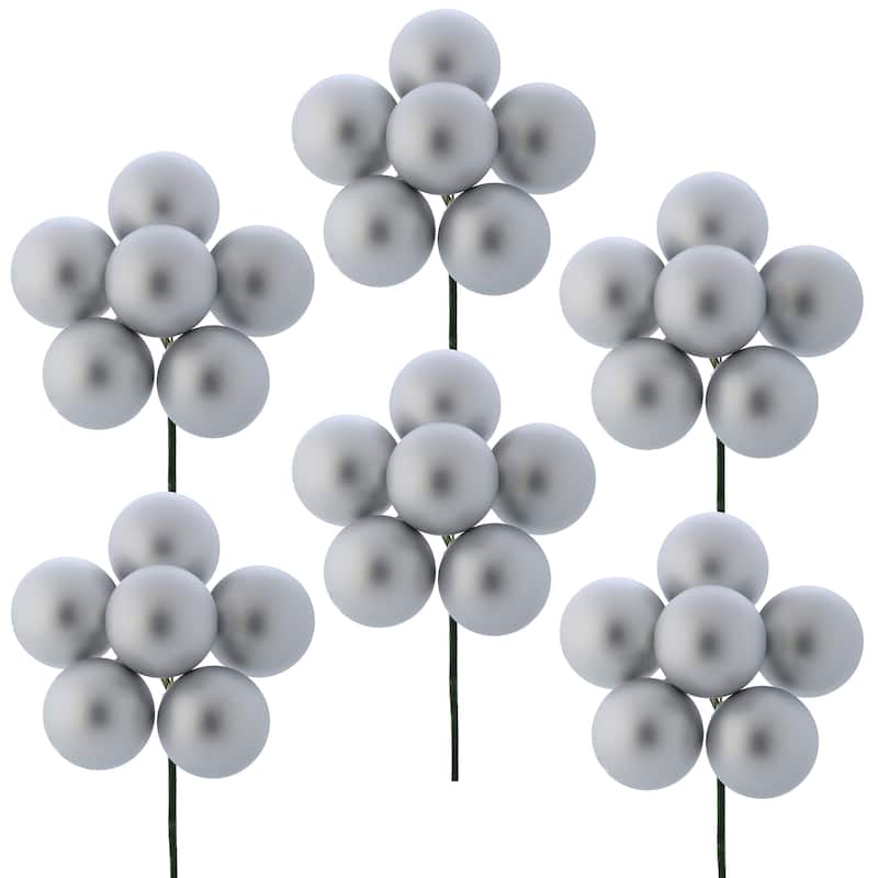 60mm Shatterproof Plastic 6 Bunch Matt Stemball Set of 6