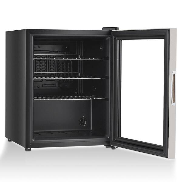 Shop Costway 52 Can Beverage Refrigerator Cooler W Glass Door