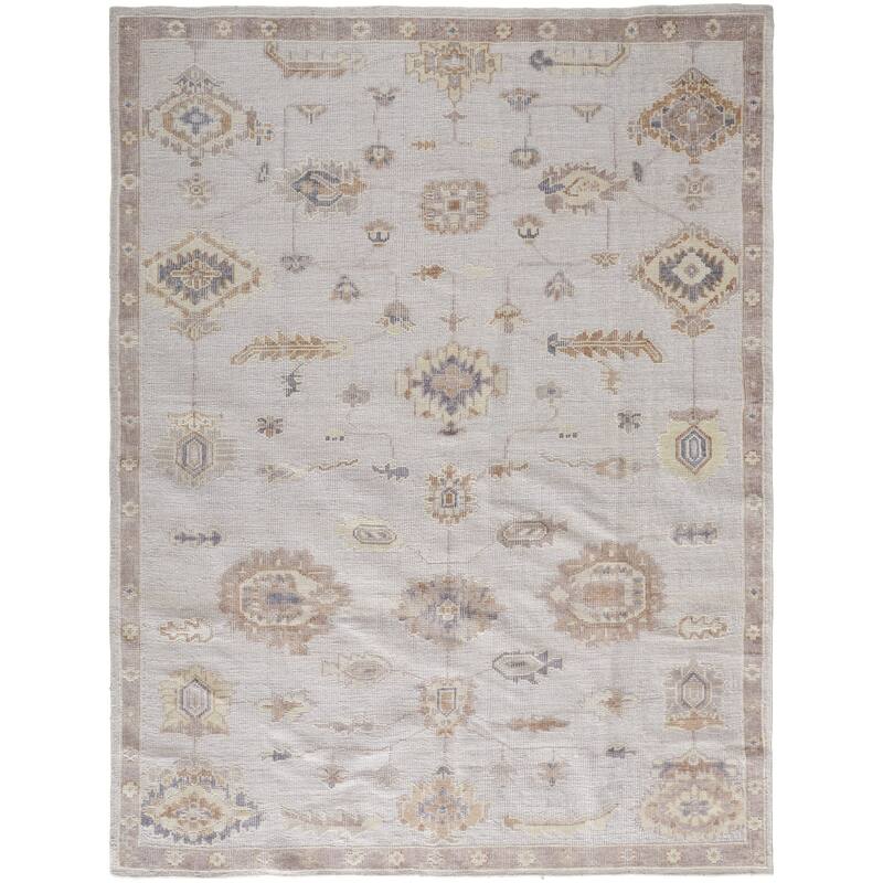 Tierney Eco Friendly PET Oushak Rug, Warm Gray/Tan, Area Rug - 2' x 3' - Warm Light Gray/Pebble Gray/Biscuit