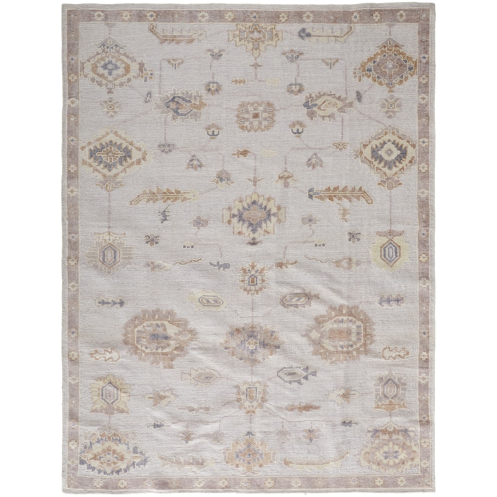 Tierney Eco Friendly PET Oushak Rug, Warm Gray/Tan, Area Rug