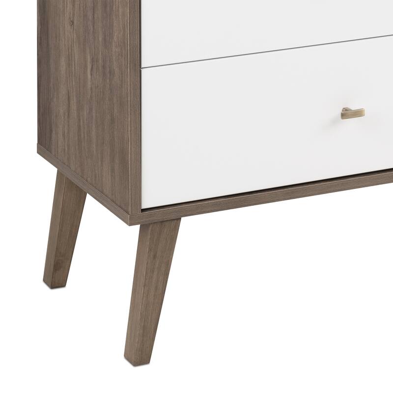 Prepac Milo Mid-Century Modern 6 Drawer Double Dresser for Bedroom, Chest of Drawers, Contemporary Bedroom Furniture