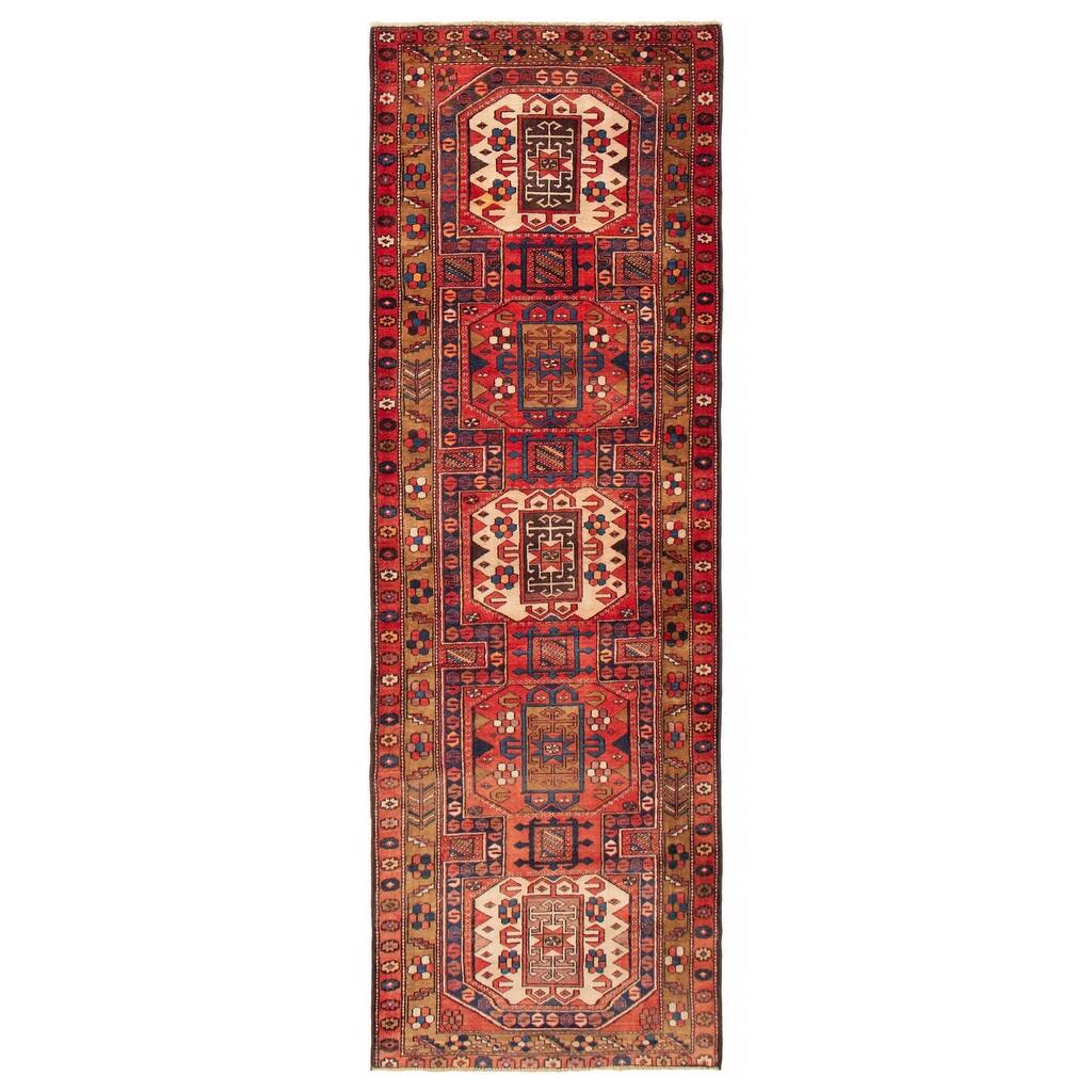 ECARPETGALLERY Hand-knotted Konya Anatolian Red Wool Rug - 3'7 x 10'7
