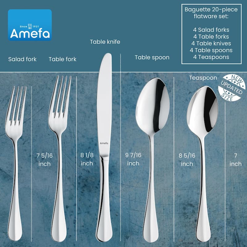Amefa Baguette 20 Piece 18/10 Stainless Steel Flatware Set