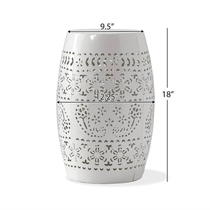 12" Side Table - White