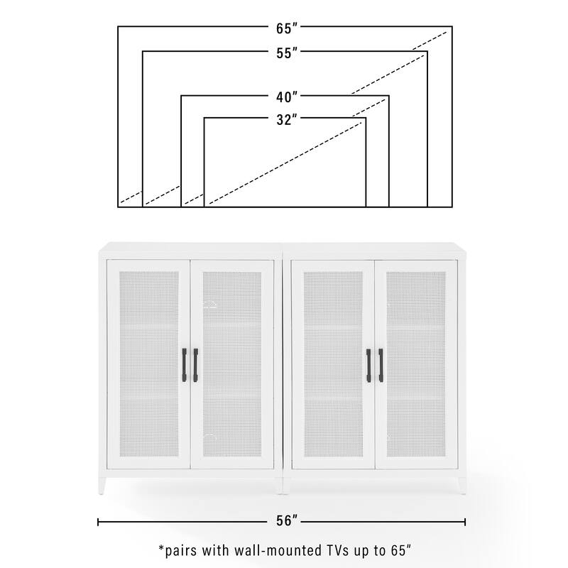 Crosley Milo 2Pc Media Storage Cabinet Set