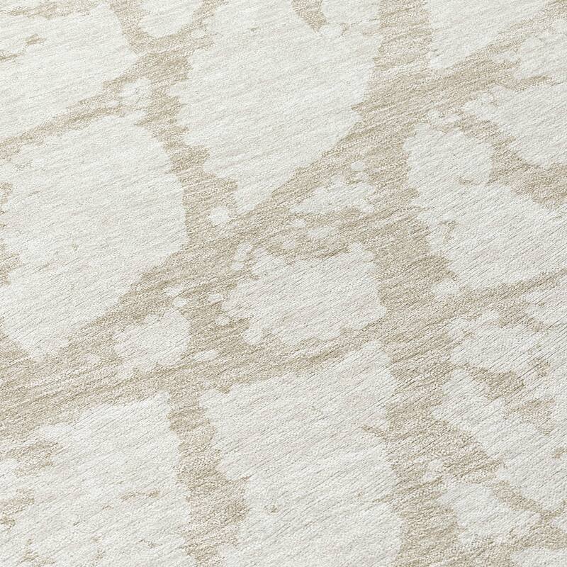 Machine Washable Indoor/ Outdoor Abstract Contemporary Chantille Rug