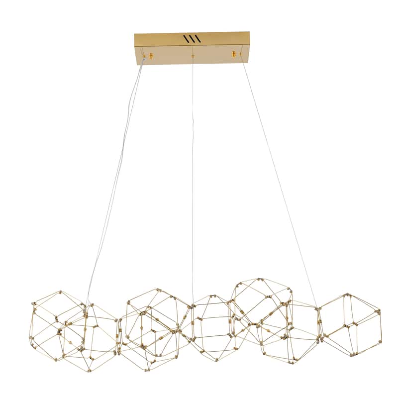 45" Gold Stainless Steel LED Chandelier