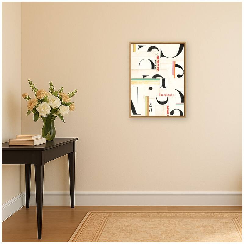 Kate and Laurel Typography White FC by Felicia Dadak Framed Canvas Wall Art Print