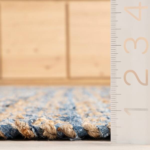 Home Conservatory Geometric Rag Handwoven Jute Area Rug