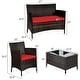 preview thumbnail 14 of 49, Costway 8PCS Rattan Patio Furniture Set Cushioned Sofa Chair Coffee - See Details