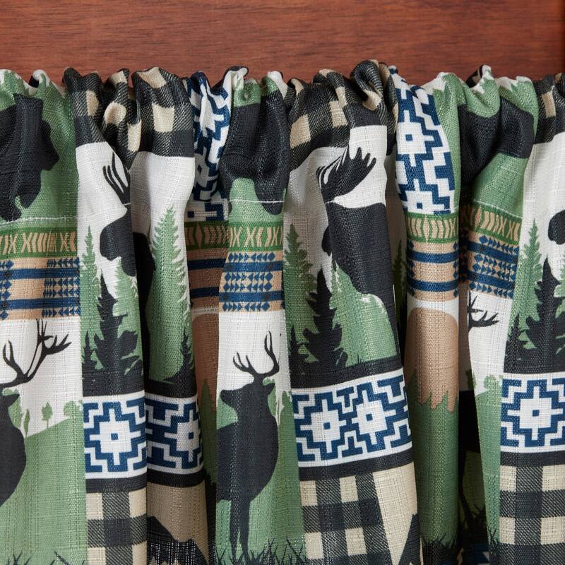 Estate View Moose Lodge Light Filtering Rod Pocket Curtain Panel Pair