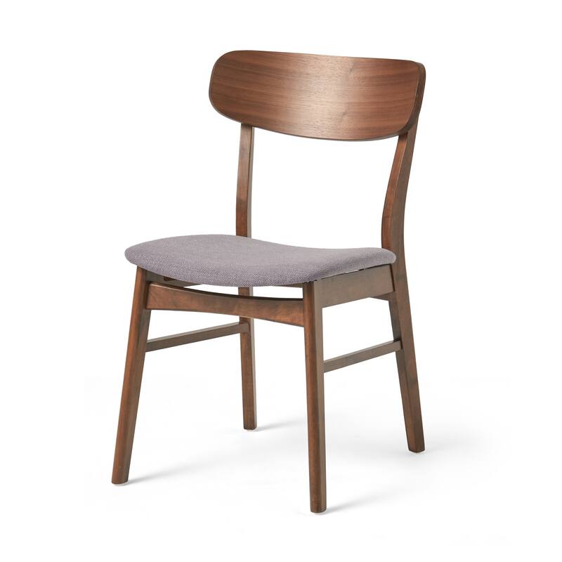 Fabric-upholstered Wood Dining Chairs (Set of 2) by Christopher Knight