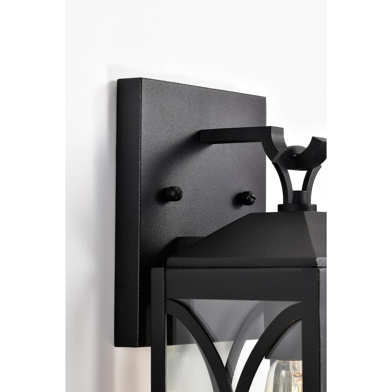 Oaklyn 1 Light Small Wall Lantern Matte Black with Clear Glass