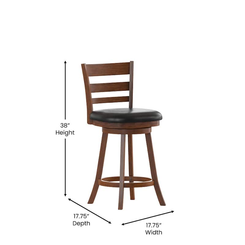 Upholstered Commercial Wooden Swivel Counter Stool