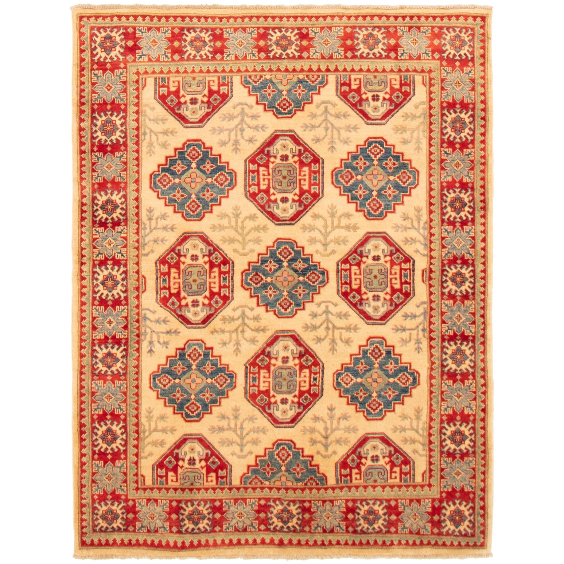 Bedroom 363850 Finest Ghazni Bordered Ivory Rug 5'2 x 6'4 eCarpet Gallery Area Rug for Living Room Hand-Knotted Wool Rug Bedroom 363850 Finest Ghazni Bordered Ivory Rug 5'2 x 6'4 eCarpet Gallery Area Rug for Living Room Hand-Knotted Wool Rug