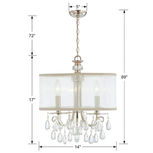 Hampton 3 Light Chrome Clear Crystal Drum Shade Chandelier 14 W X 17 H Overstock 14799051