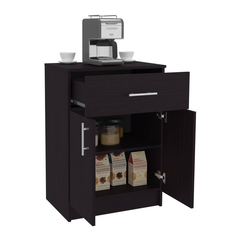 Mayorca Multistorage Pantry Cabinet, One Drawer, Two Interior Shelves Black Wengue
