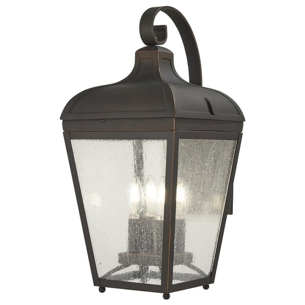 slide 2 of 3, The Great Outdoors Marquee 4 Light 21" Tall Outdoor Wall Sconce with Oil Rubbed Bronze / Gold