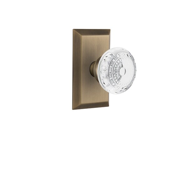 Nostalgic Warehouse STUCME_DD_NK Vintage Crystal Meadows Dummy Door Knob Set with Studio Rose