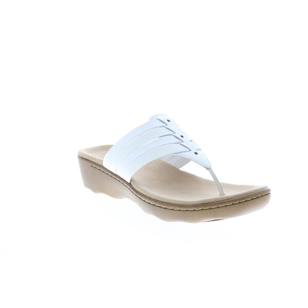Clarks Phebe Carman White Womens Flip-Flops Sandals - Overstock - 34270326