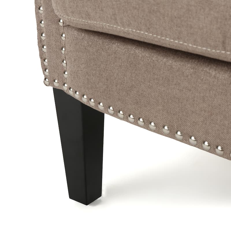 Brice Contemporary Scroll Arm Club Chair with Nailhead Trim by Christopher Knight Home