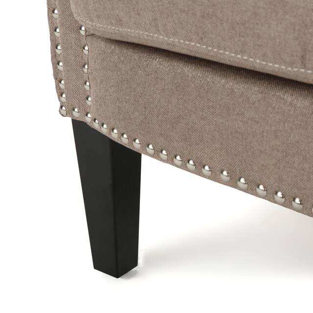 Brice Contemporary Scroll Arm Club Chair with Nailhead Trim by Christopher Knight Home