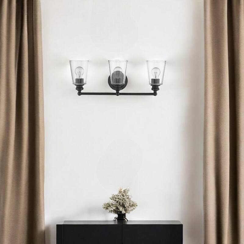 Modern Clear Glass Shade Wall Sconce with Swing Arm for Home Lighting - 3 - Bronze