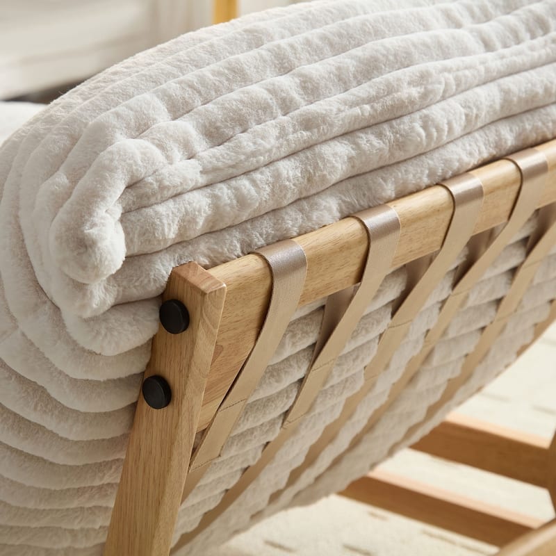 Single Seat Armless Corduroy Lazy Sofa With Backrest