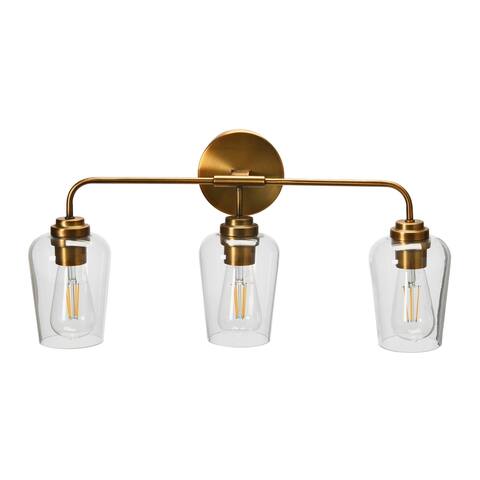 Robert Stevenson Lighting Holden - Metal and Glass 3-Light Vanity Light