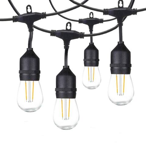 Banord LED 48 Foot String Lights, 16 Warm White Bulbs for Outdoor Use, 2 Pack - 576 x 7.79 x 1.77 inches