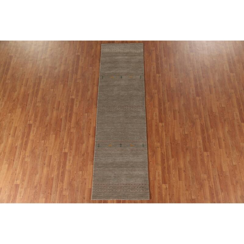Tribal Gabbeh Indian Runner Rug Handmade Wool Carpet - 2'9"x 9'10"