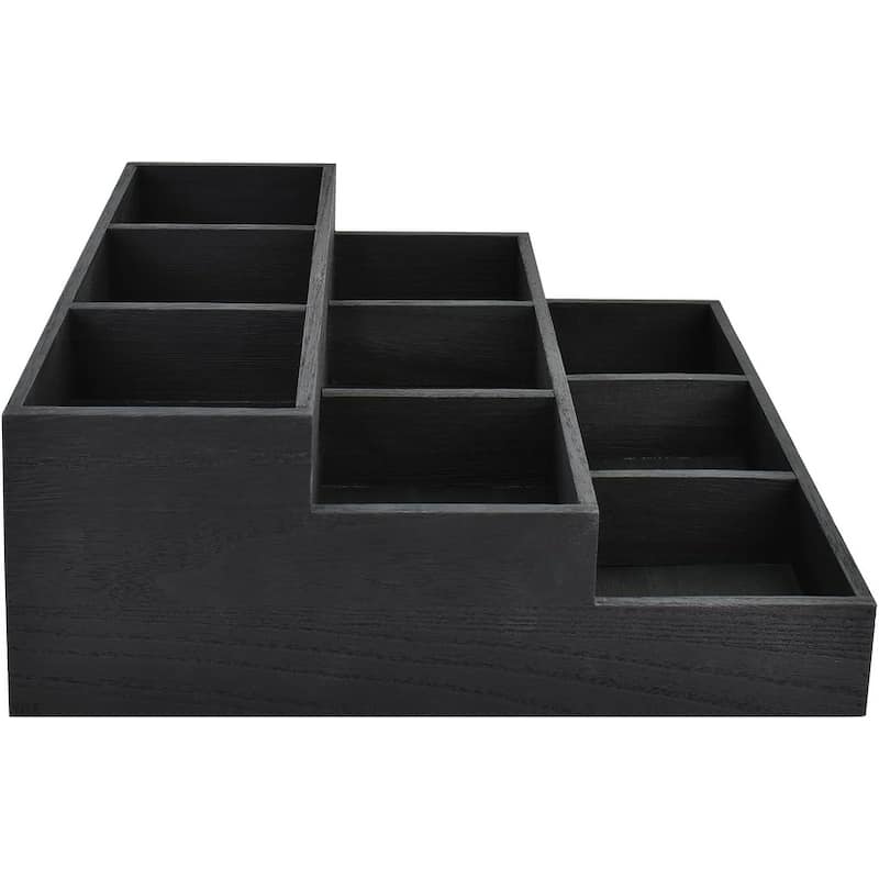 Wooden Multi-Slot Shelf Display-Stylish Wood Organizer Stand