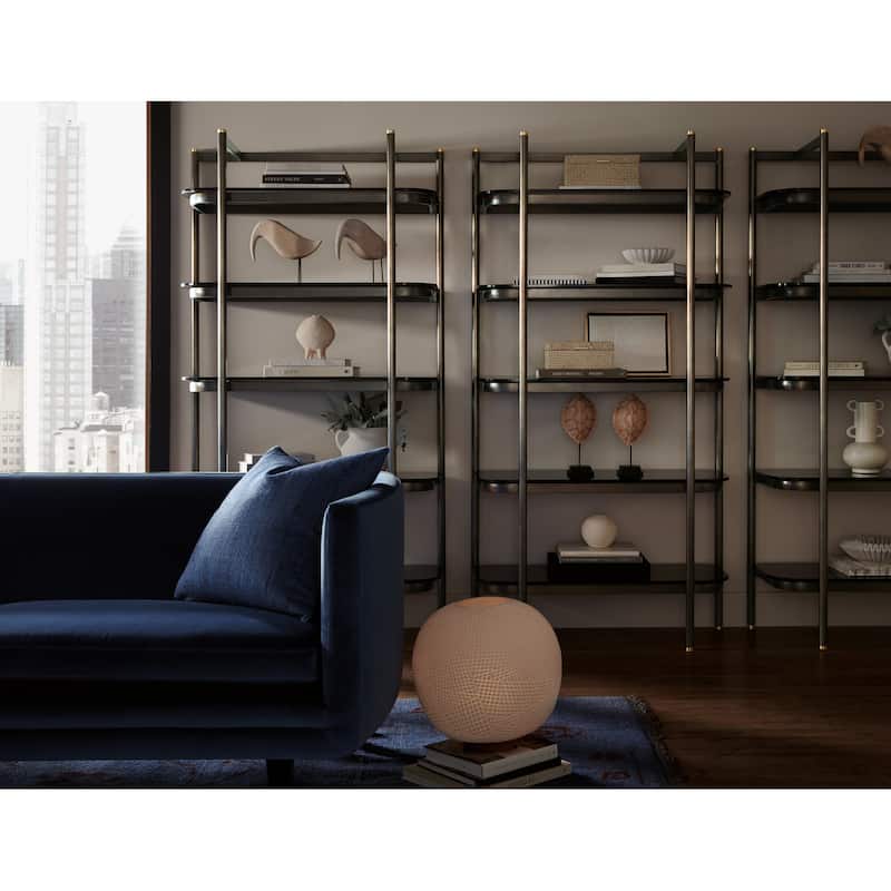 Hooker Furniture M38-50350-00 Grayson 40" Wide 5 Shelf Metal, Glass