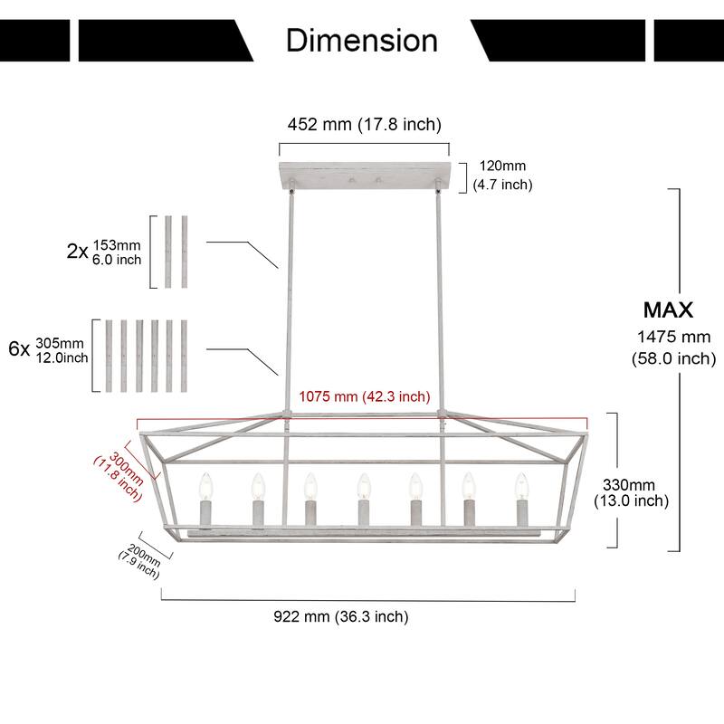 Modern Style Linear Island Pendant Light