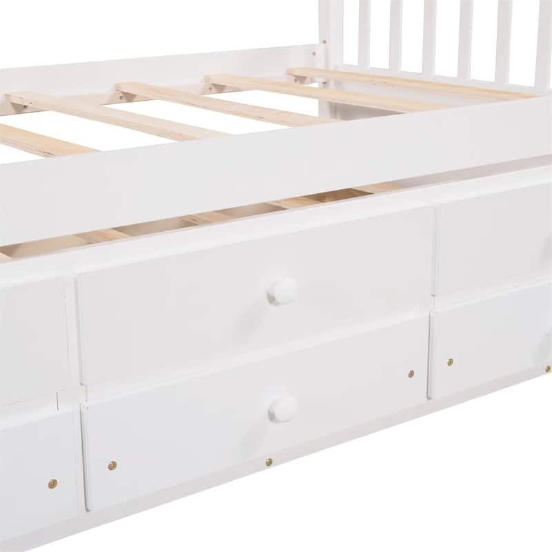 Merax Wood Daybed with Twin Trundle, Drawers