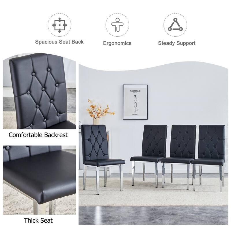 Modern style 4-piece dining chair set