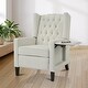 preview thumbnail 21 of 54, Manual Adjustable WingBack Recliner Chair, with Foldable Side Table, USB Charging Ports, PushBack Reclining Chairs Beige