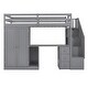 preview thumbnail 17 of 38, Contemporary Twin Size Loft Bed with Wardrobe and Staircase, Desk and Storage Drawers and Cabinet in 1, Maximized Space, Gray