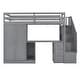 preview thumbnail 15 of 34, Twin Loft Bed with Wardrobe, Desk, Drawers, Cabinet, and Staircase, Grey