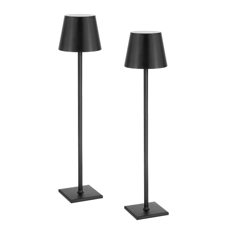 Cordless Table Lamp 2 PCS Rechargeable Battery Desk Lamp Adjustable Height Black