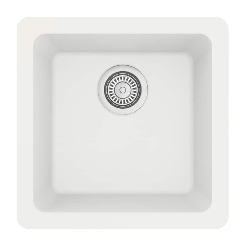 Karran Undermount Quartz Bar Single Bowl Sink - White