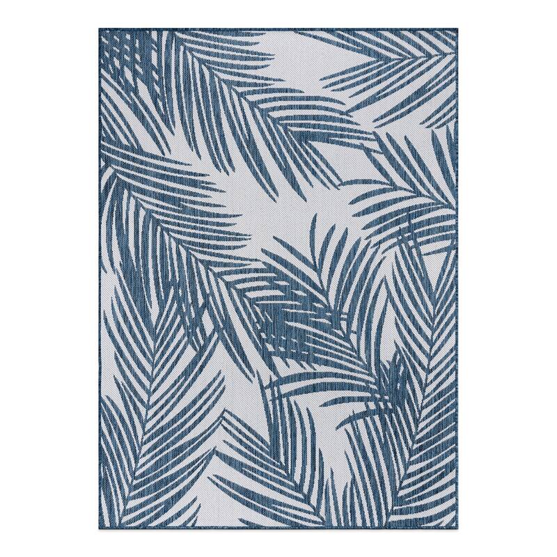 World Rug Gallery Contemporary Distressed Leaves Textured Flat Weave Indoor/Outdoor Area Rug