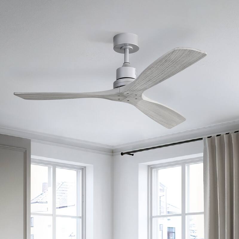 Sofucor 52 Inch Ceiling Fan without Light Solid Wood,with Remote,Smart Optional-Alexa/Google Assistant/APP/Remote Control