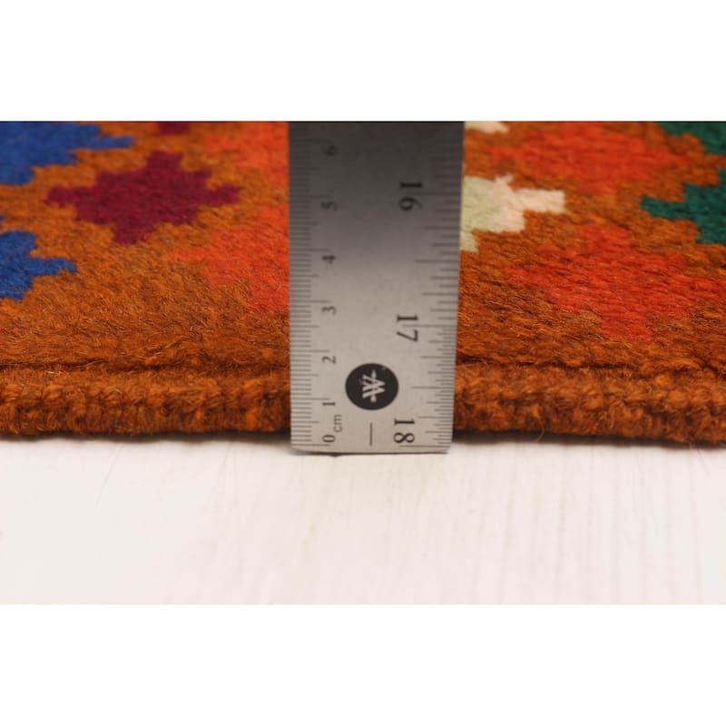 ECARPETGALLERY Hand-knotted Afghan Burnt Orange Wool Rug - 6'1 x 8'7