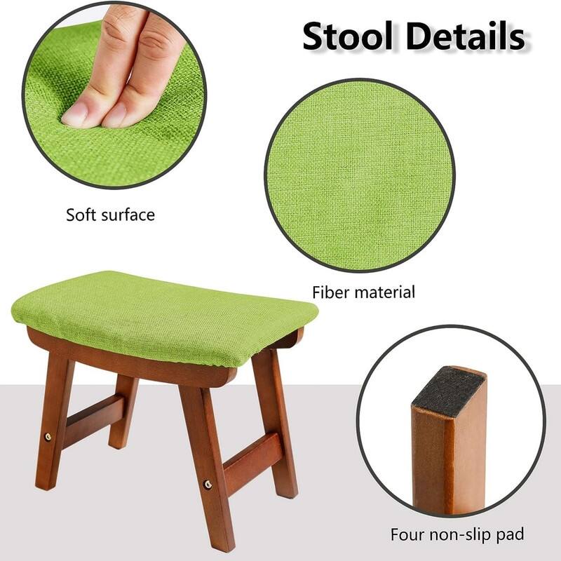 Square Cushion Foot Stool (Walnut Legs)