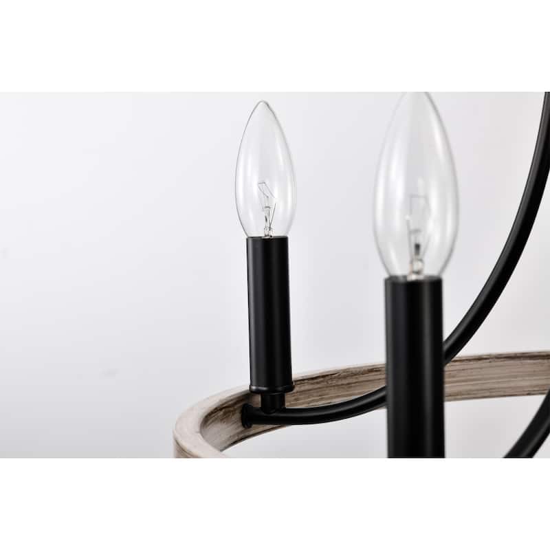 Ultan 21 Inch Farmhouse Candle Chandelier with 5 Light - N/A